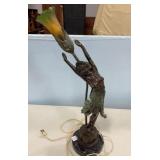 Art Nouveau Golinet Bronze Figural Lamp