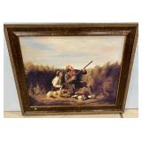 Giclee Print on Board Hunt Scene