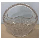 Large Etched Hobstar Crystal Basket