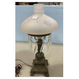 Footed Etched Shade Parlor Lamp