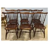 Six Cherry Primitive Style Dining Chairs