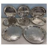 8 Silver Plate Serving Trays