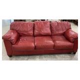 Norwalk Furniture Co. Red Leather Sofa