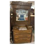 Antique Victorian Style Oak Dresser