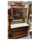 Antique Victorian Style Marble Top Dresser
