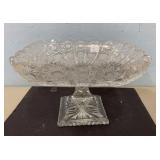 Crystal Etched Hobstar Compote Center Piece