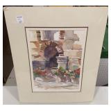 Nel Byrd Watercolor of Courtyard