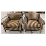 Pair of Striped Pattern Bright Co. Arm Chairs
