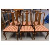 6 Late 20th Century Cherry Queen Anne Dining Table