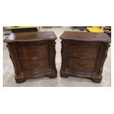 Modern Cherry Two Drawer Night Stand