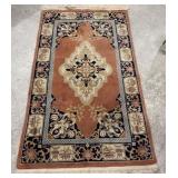 Pink Hand Knotted Wool Runner 3" x 5