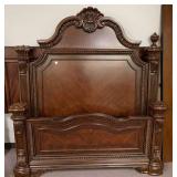 Modern Cherry Ornate Queen Size Bed