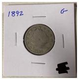 1892 Liberty "V" Nickel Good