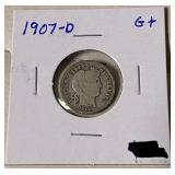 1907-D Barber Dime