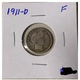 1911-D Barber Dime