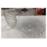 Fostoria American Clear Water Pitcher and Torte Pl