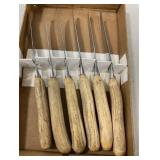 6 Stainless Steel Horn Handled Dinner Knives