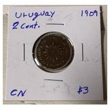 1909 Uruguay 2 Centavos