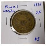 1924 Brazil 100 Reis XF