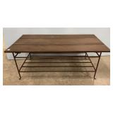 Iron Base Wood Top Coffee Table