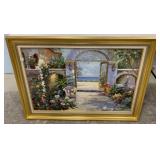 Window View Painting by F. Sentane