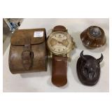 Aureol Chronograph, Bronze Buffalo Paper Weight, V