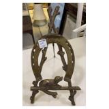 Solid Brass Horseshoe Picture Easel