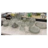 Large Group of Jeannette Iris Serving Glassware