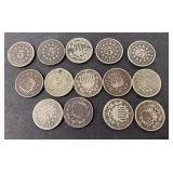 14 Shield Nickels