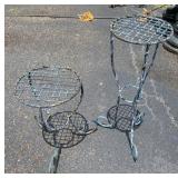 Two Wrought Iron Plant Stands