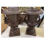 Pair of Expo Inc Resin Stag Planter Urns