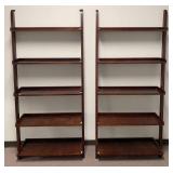 Pair of Modern Cherry Wall Mount Display Shelves