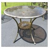 Small Round Glass Top Outdoor Table
