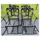 Four Cast Iron Outdoor Chairs
