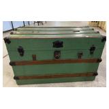 Vintage Metal and Wood Streamer Trunk