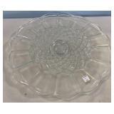 Large Glass Punch Bowl Under Plate