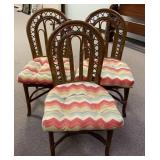 Three Bamboo Style Side Chairs
