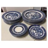 Group of Blue Willow Churchill Plates