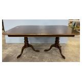 Ethan Allen Cherry Double Pedestal Dining Table