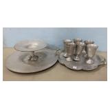 Forged Aluminum Serving Trays and Goblets