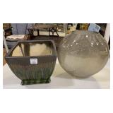 Decorative Contemporary Glass Vase and Ceramic Gla