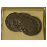 3 Buffalo Nickels "No date"