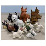 Collection of Scotty and Schnauzer Figurines