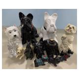 Collection of Scotty and Schnauzer Figurines