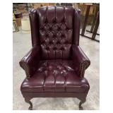 Queen Anne Faux Leather Arm Chair