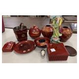 Japanese Red Lacquer Ware Pieces
