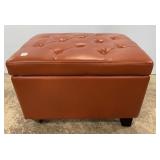 Button Tufted Vinyl Storage Trunk