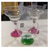 Two Martini Glasses and Small Glass Stem