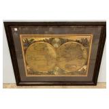 Gold Gilt World Map Print