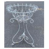 White Wrought Iron Planter Stand